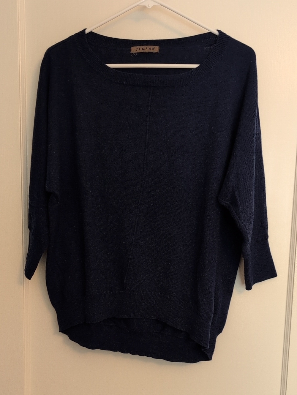 Jigsaw Navy Boatneck Lightweight Sweater